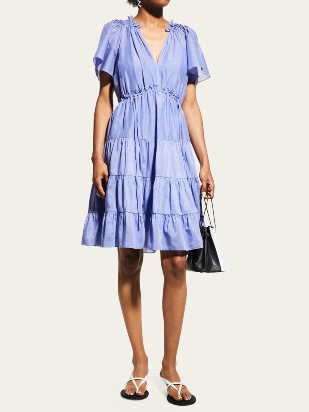 Kobi Halperin Casey Purple Tiered Dress Large